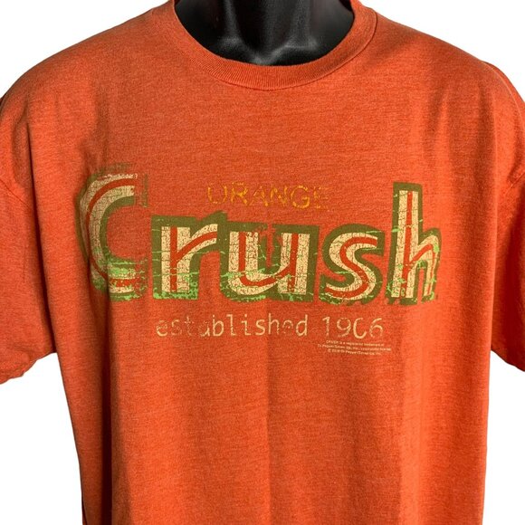 Orange Crush Soda Crewneck T Shirt L Orange Short Sleeve Snack Tee Graphic - Picture 2 of 6